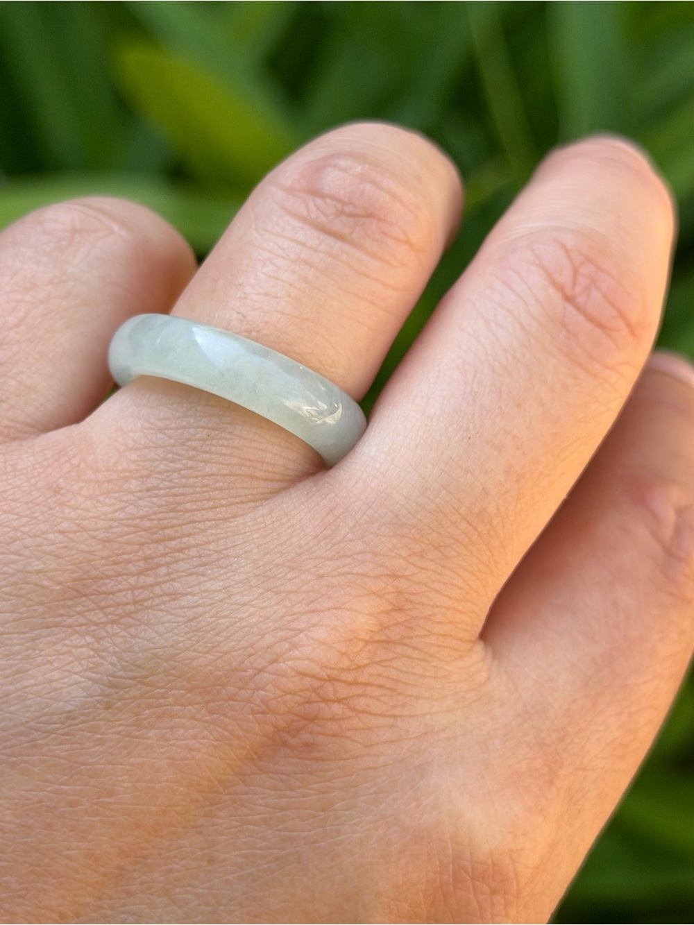 SIZE 6.5 Light Green Natural Xiuyu Jade Ring 2553 - Picture 5 of 8